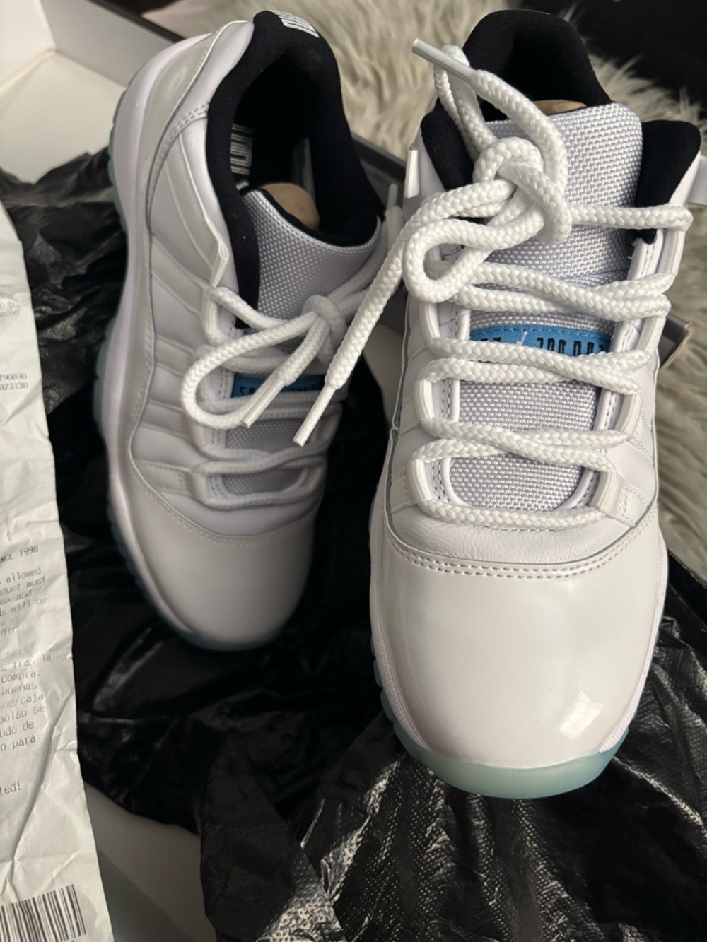 Jordan Kids White Sneakers with Light Blue Accent
